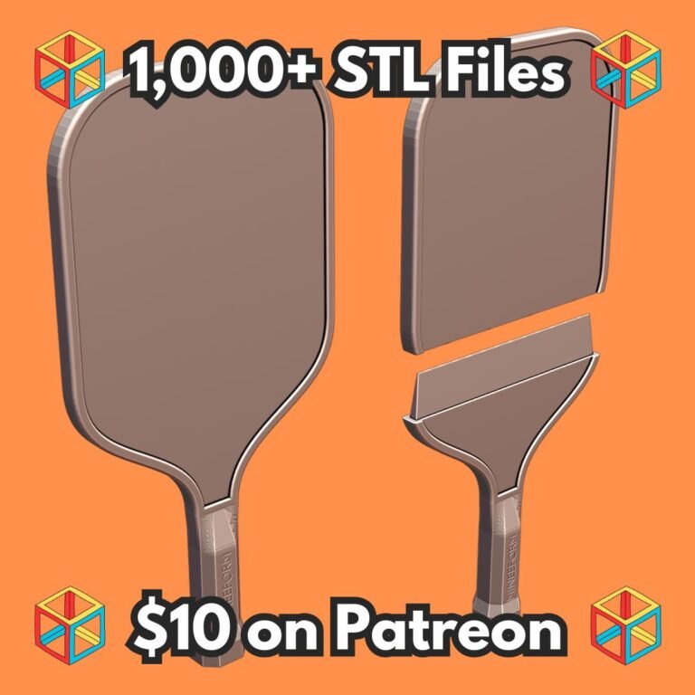 USAPA Approved Standard Size Pickleball Paddle MineeForm FDM 3D Print STL File