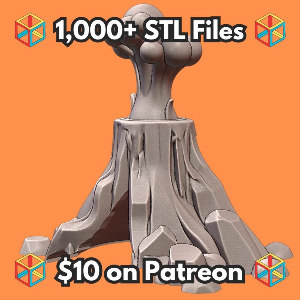Volcanic Tree Stump Reptile Hide for Terrariums and Vivariums MineeForm FDM 3D Print STL File