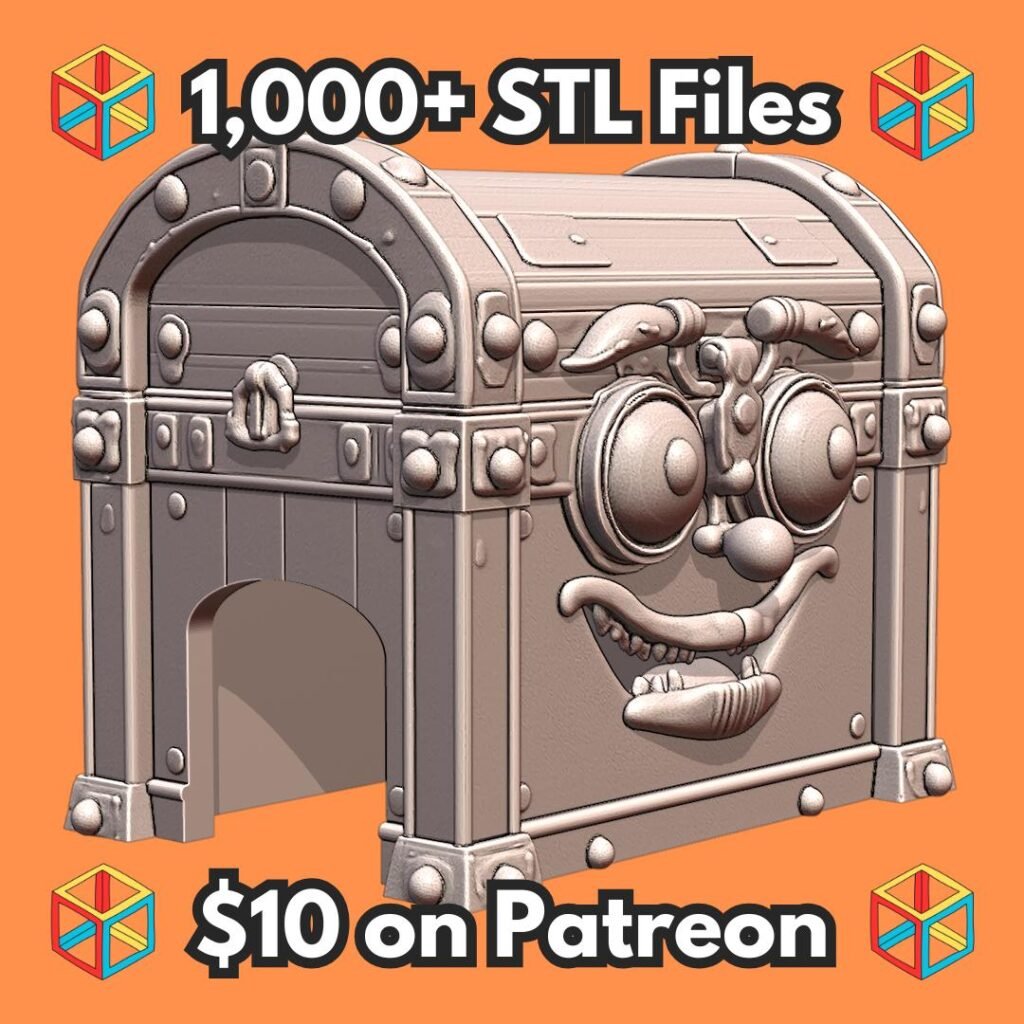 Whimsical Treasure Chest Shaped Pet Hideaway for Reptiles and Small Animals MineeForm FDM 3D Print STL File
