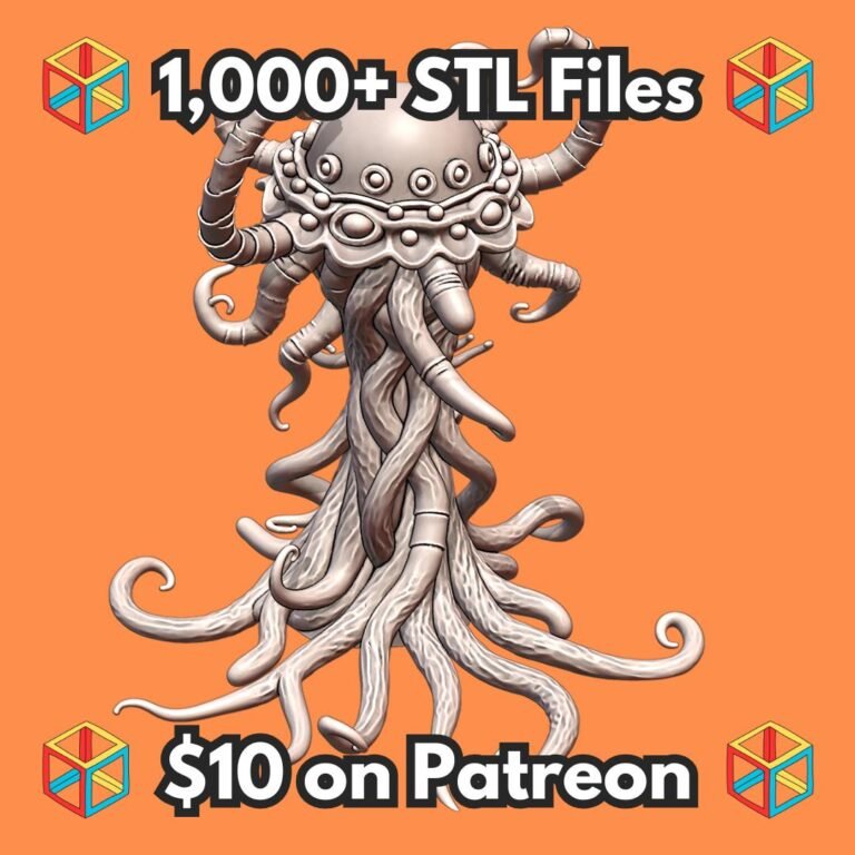 28mm Alien Tentacle Creature with Mechanical Elements MineeForm FDM 3D Print STL File