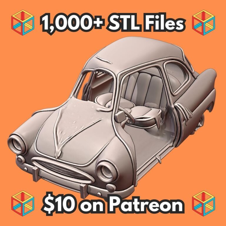 28mm Classic Vintage Car Model Open Doors Detailed Interior Design MineeForm FDM 3D Print STL File