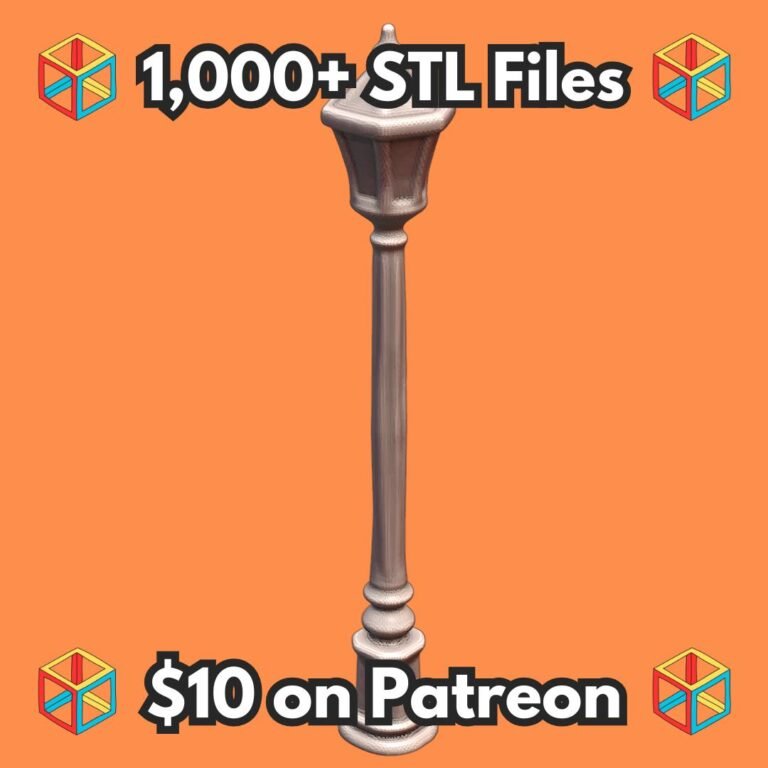 28mm Victorian Style Street Lamp Post Urban Terrain Element MineeForm FDM 3D Print STL File