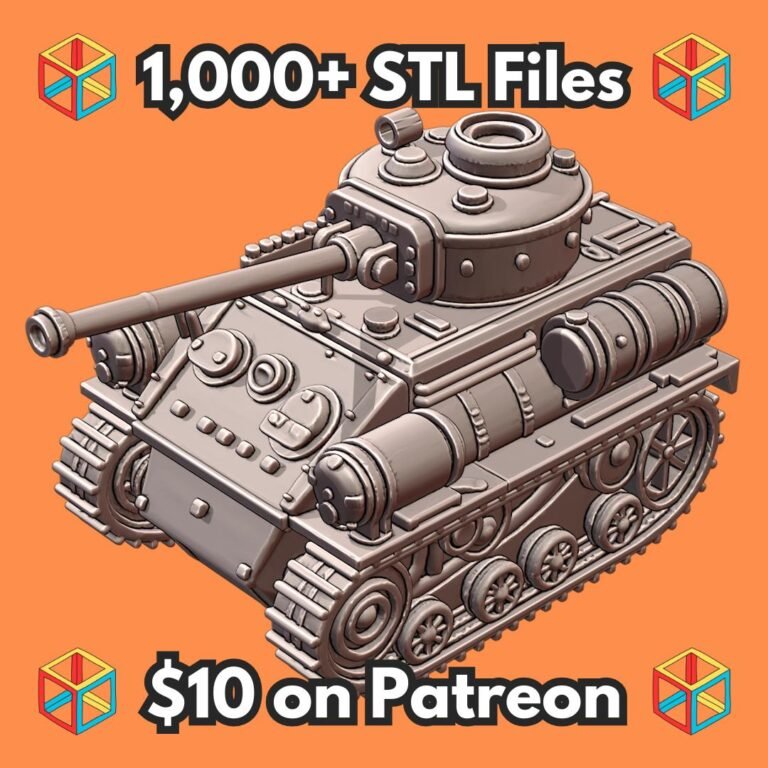 28mm WW2 Era Tank Model with Detailed Turret and Tracks MineeForm FDM 3D Print STL File
