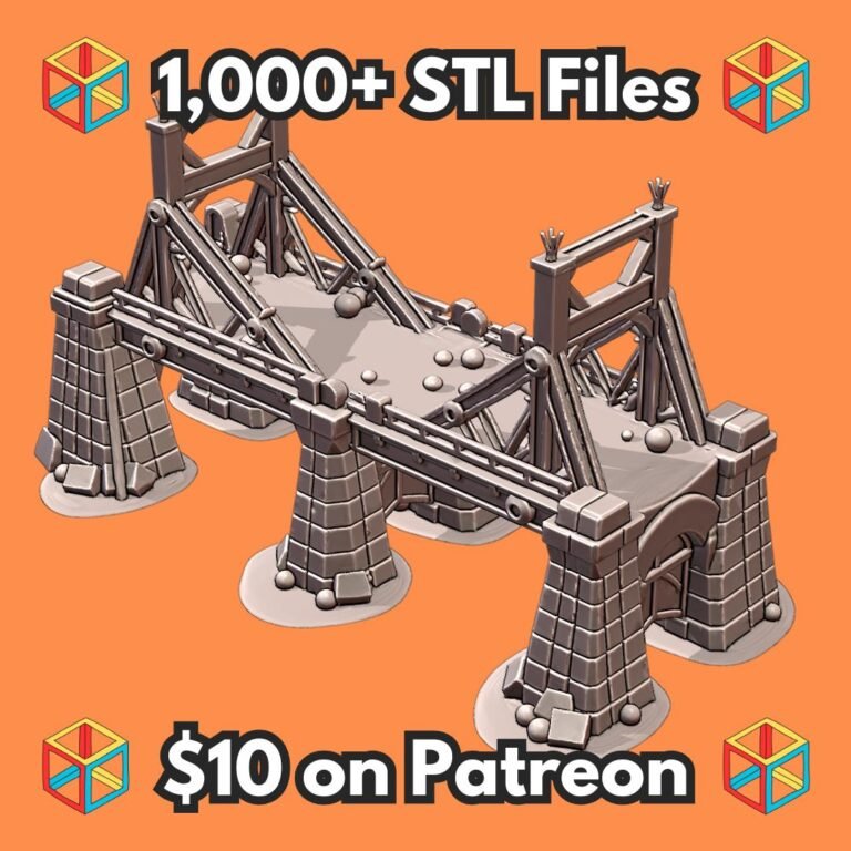 28mm WW2 Era Truss Bridge with Stone Pillars and Arch Details MineeForm FDM 3D Print STL File