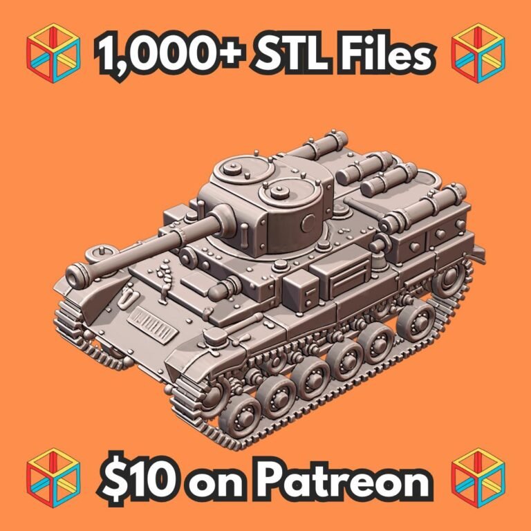 28mm WW2 German Tiger Tank Model Anime Style Detailed Tracks Turret MineeForm FDM 3D Print STL File