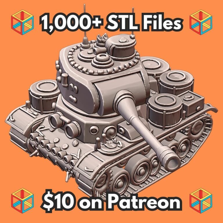 28mm WW2 Heavy Tank Realistic Tread Design with Rotating Turret and Detailed Surface Features MineeForm FDM 3D Print STL File