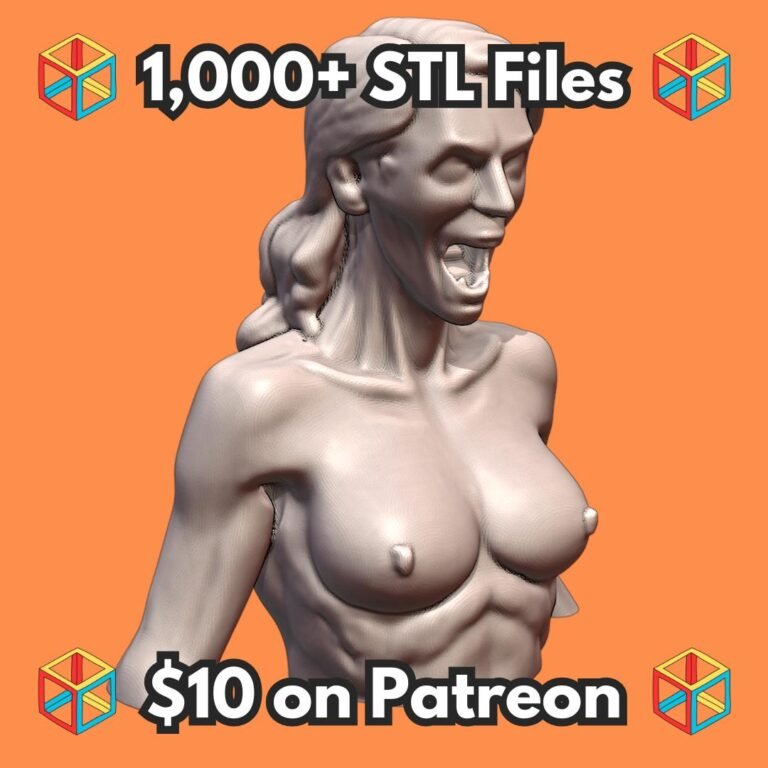 Quarter Scale Humorous Exaggerated Expression Bust with Open Mouth and Defined Features MineeForm FDM 3D Print STL File